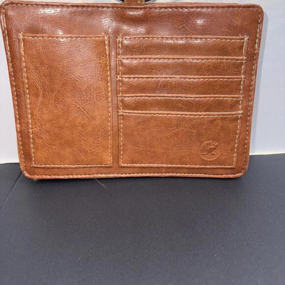 Pouchee Purse Divider Equestrian Boho Wallet Organizer Pocket Brown Faux Leather - Picture 15 of 15